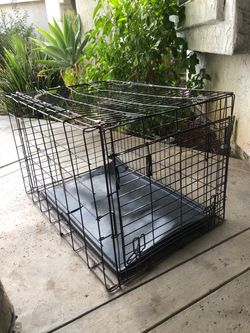 Black Wire Dog Crate with Tray