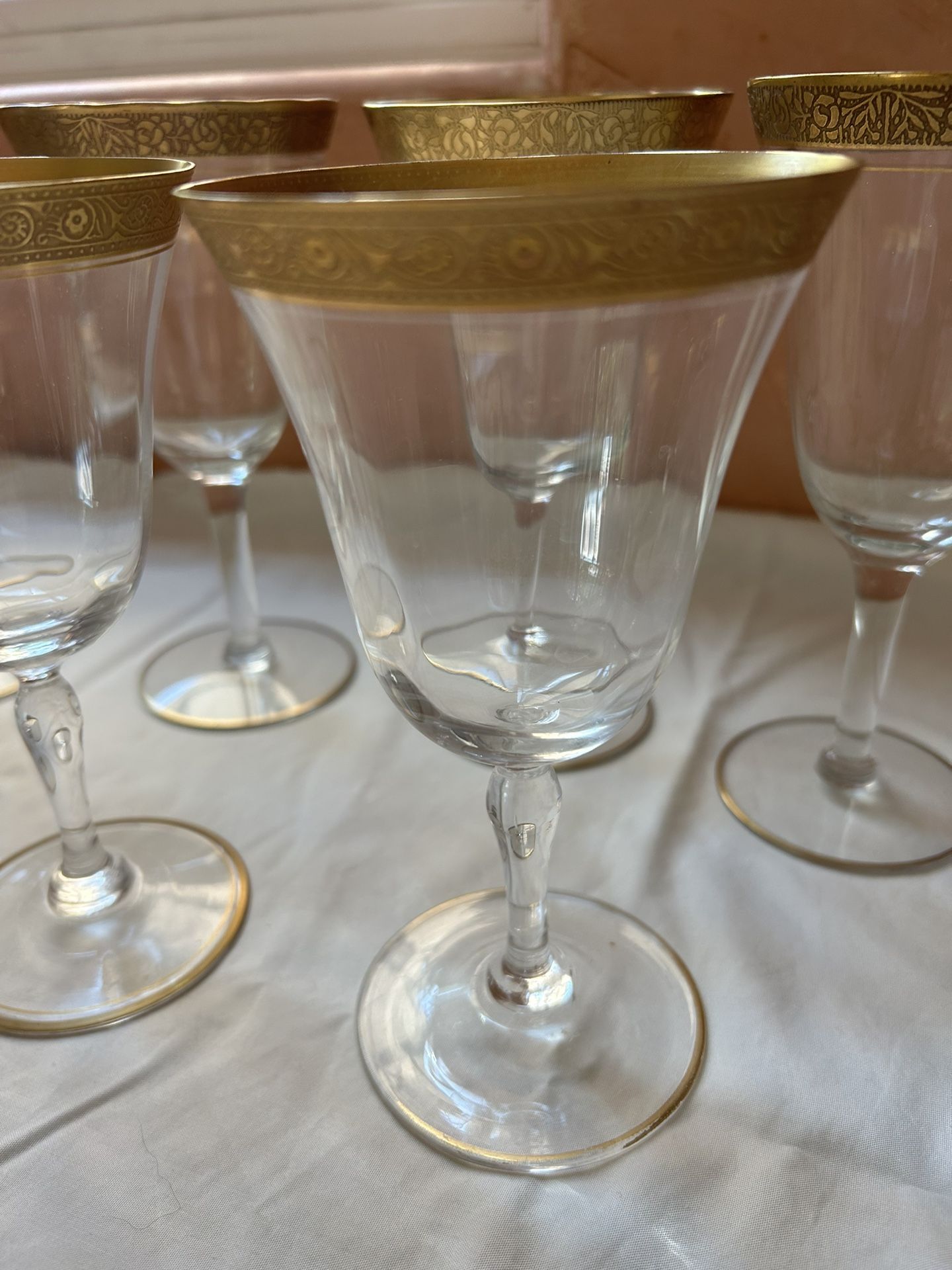 Set Of 6 Vintage Water Wine Glass 6 1:2 In Tall
