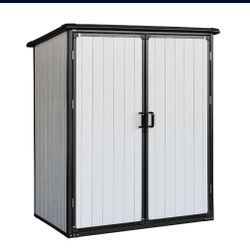 5x3FT Outdoor Storage Shed Waterproof Resin Cabinet with Lockable Doors for Bikes and Patio