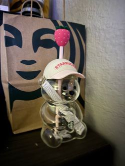 Starbucks Pink Bearista Glass Cup