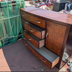 Big Grand Dresser Drawer + Mirror Wood Heavy Duty