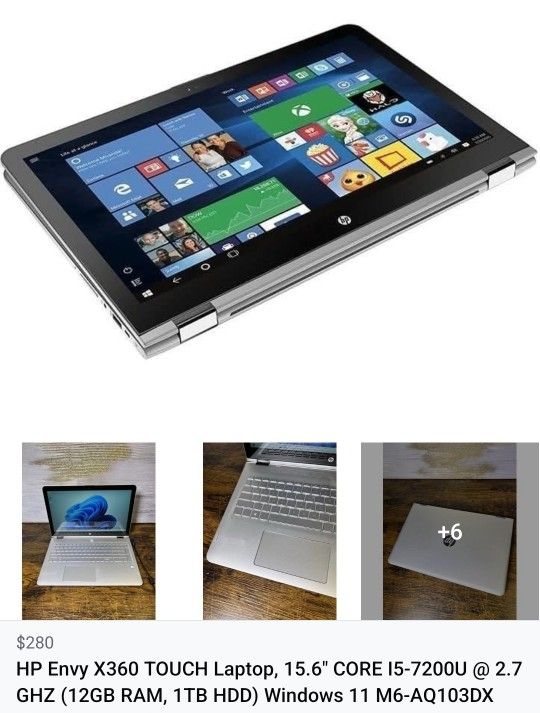 HP Envy X360 TOUCH Laptop, CORE I5 7200U GHZ