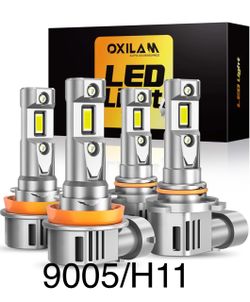 Oxilam 9005/H11 LED Headlight Bulbs Set of 4