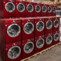 Bulk LG Red Front-Load Washer & Dryer Sets Ideal for Landlords