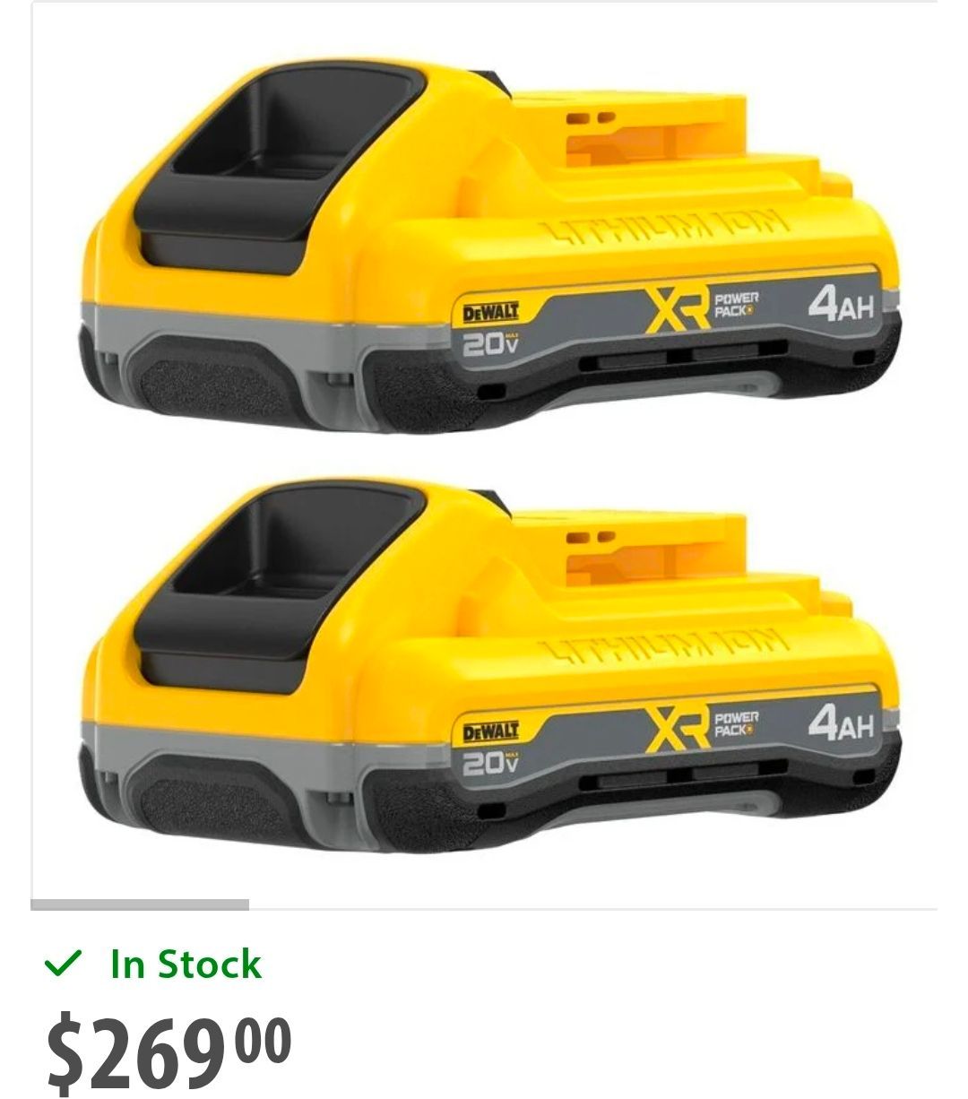 Dewalt 20v Powerpack Batteries 4.0 Ah XR Brand New Price For Both