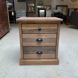 Rustic 3 Drawer Nightstand