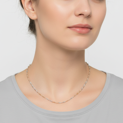 14K Tri Color Gold 18" Singapore Chain