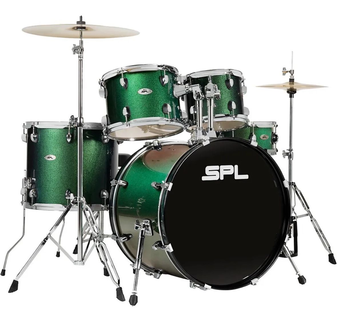 5PC Unity II SPL All In One Drum Set Pine Green Glitter
