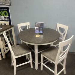 5PC Gray Dining Table Set