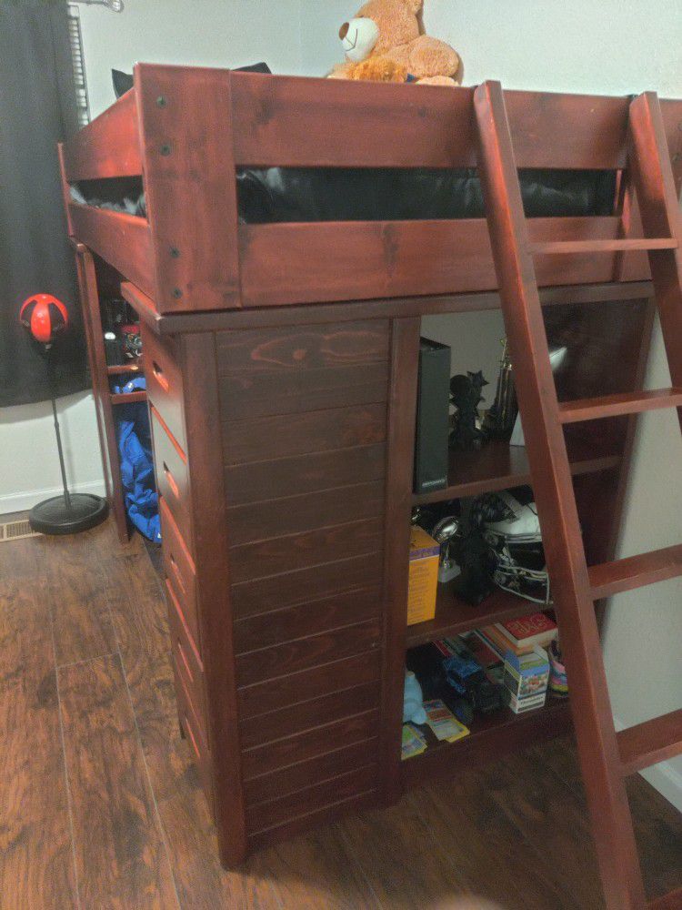 Bunk Bed With A Desk And Armor 
