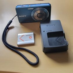 Sony Cyber-Shot DSC-W350 14.1MP Digital Camera Blue +charger tested working 