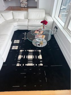 STEPEVI RUG 9 x 12 BLACK & CREAM