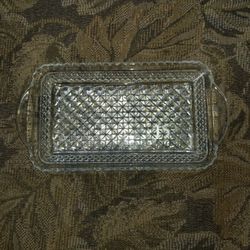 Vintage Small Cut Glass Tray