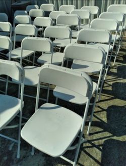 White Plastic Folding Chairs $8