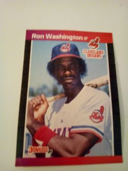 Vintage 1989 donruss baseball/ Ron Washington/ Cleveland Indians/ card # 468