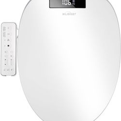 Heated Bidet Toilet Seat with Dual-Position Control Mode, Side Panel & Remote Control, Self-Cleaning Nozzle, Adjustable Warm Water and Dryer, Display 