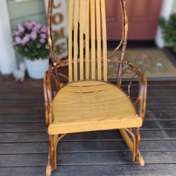 Vintage Amish Bent Hickory Rocking Chair