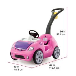 Step2 Whisper Ride II Kids Push Cars, Ride On Car, Seat Belt, Horn, Toddlers Ages 1.5 – 4 Years Old