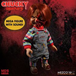 Mezco Childs Play Ultimate Talking Chucky Doll Burned 15"
