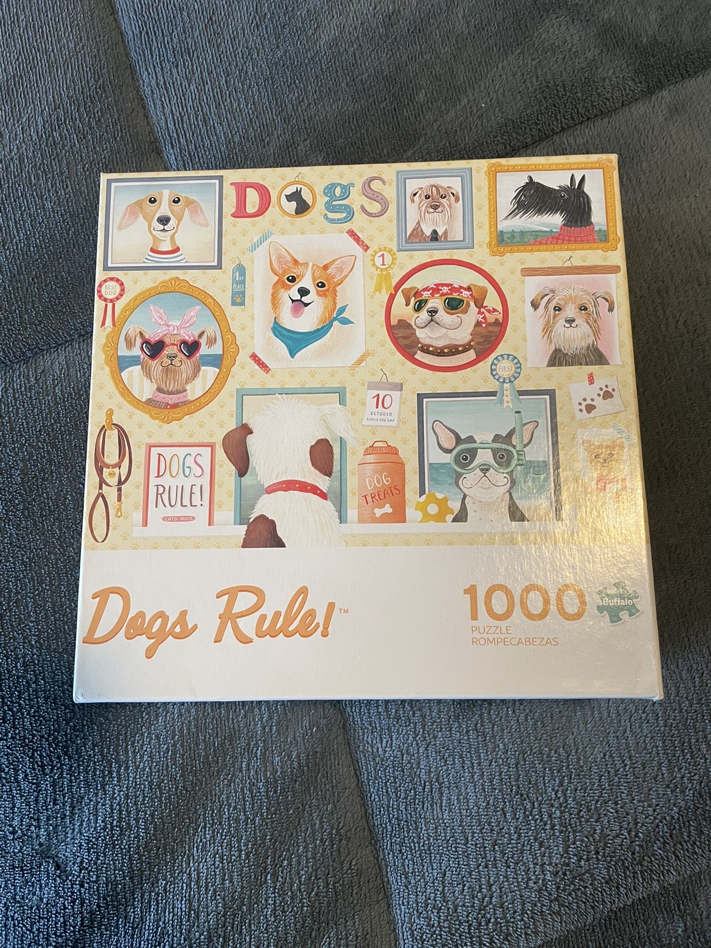Puzzle 1000 Piece Buffalo Dogs Rule Puzzle All Pieces There Porch Pickup