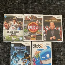 5 Vintage Nintendo Wii Games - Blob 2, Tron