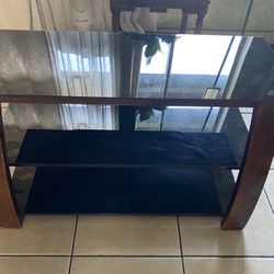 Black Glass Tv Stand 