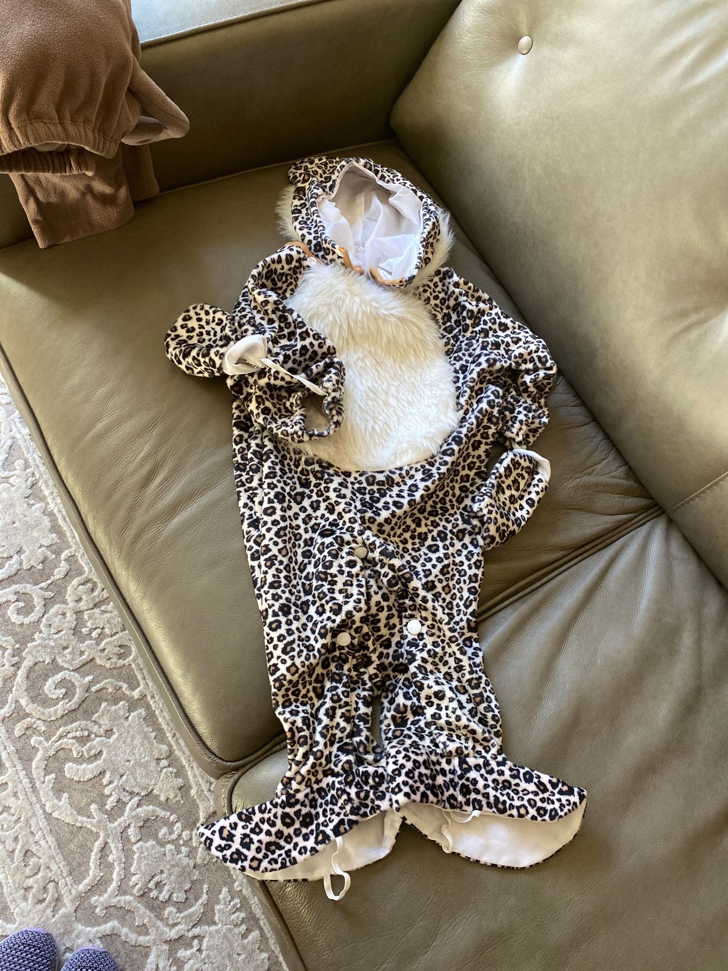 12-24 month old cheetah costume with attached hand gloves