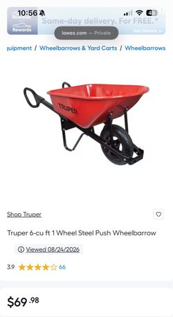 Truper ergonomic handle wheelbarrow