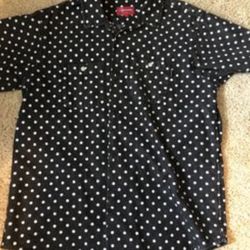 Supreme Polka Dot Denim Button Up SIZE M