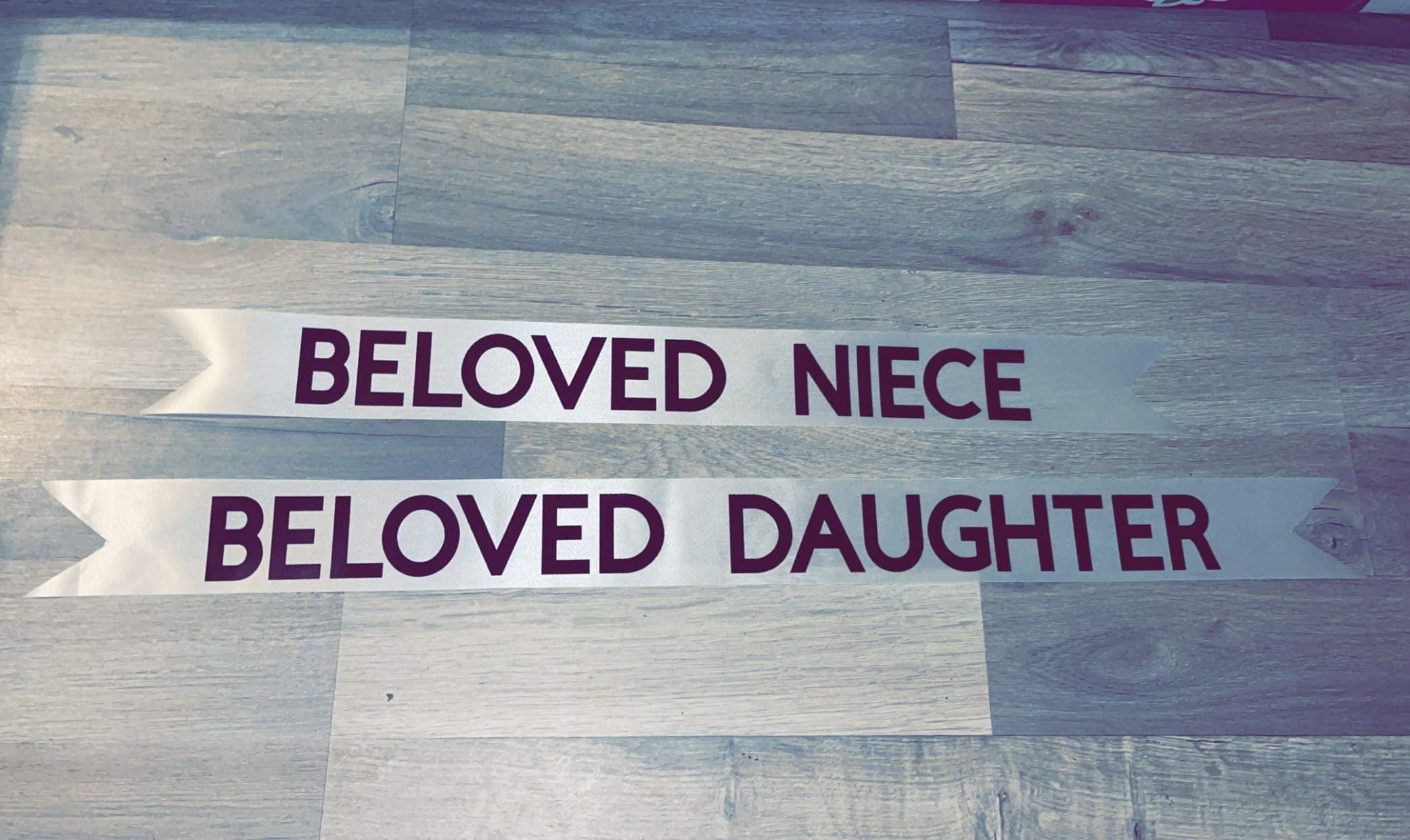 Banner Ribbon Flowers Sash Vinyl Sticker Decals