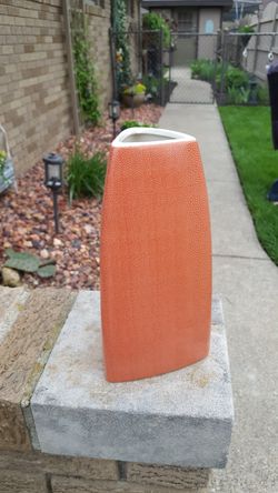 Orange ceramic vase, new