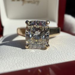 2.5ct Lab Diamond Engagement Ring Gcal Certified 14k Yellow Gold