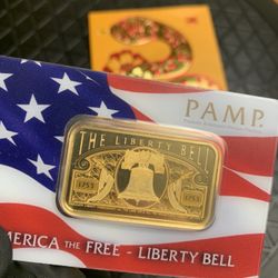 1oz Gold Bar - Pamp (Liberty Bell)