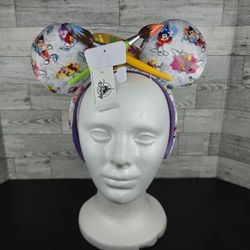 Disney Parks Resort Ink & and Paint Minnie Mickey Mouse Ears Headband NWT
