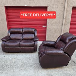Leather Recliner Sofa Set