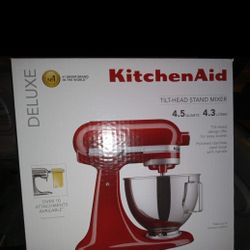 KitchenAid Deluxe 4.5qt Tilt-Head Mixer-Empire Red