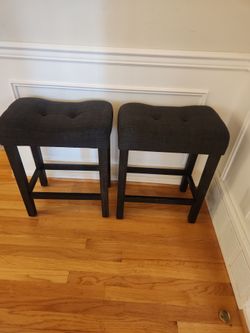 2 Upholstered Counter Height Barstools 24" Height $35. for both