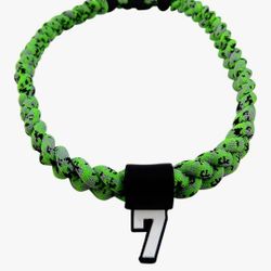 Neon Green Baseball Necklace With #24