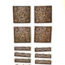 Lot Of Metal Brown Beads