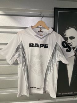 Bape white soccer jersey