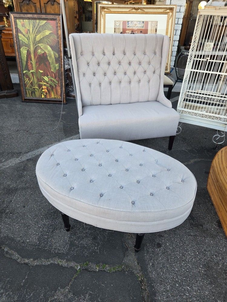 High Back Chair And Ottoman