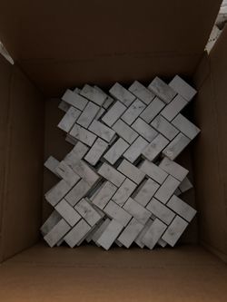 Carrara White Marble Herringbone Mosaic Tiles,