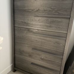 Dark gray- 5 drawer dresser