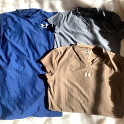 Three Under Armour Workout Shirts Size Small/Medium