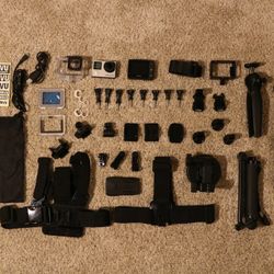 Gopro hero 4 silver with a lot of accessories.