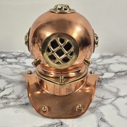 8" Scuba Divers Vintage Copper & Brass Replica Underwater Helmet 