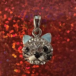 Crystal Cat Pendant Charm