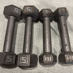 Cast Iron Hex Dumbbells