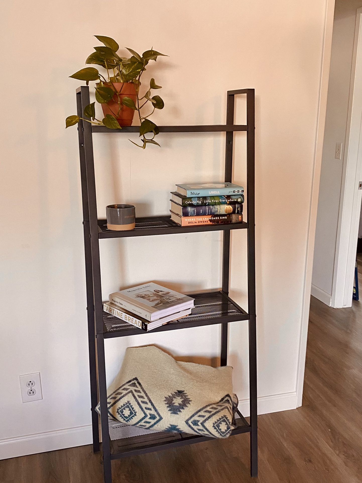 Simple and Sleek Metal Ladder Shelf