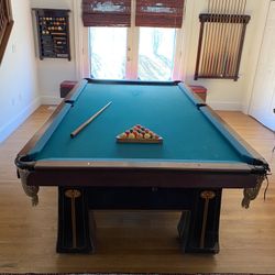 Vintage Brunswick Pool Table 9’ x 5’